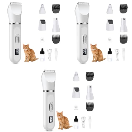 Qpets® Professional Dog Grooming Kit 4 in 1 Cat Hair Trimmer with 3mm 9mm Combs Low Noise Pet Nail Grinder Foot Repair Tools for Shedding Seasons Wound Care Home 3 PCS Qpets® Professional Dog Grooming Kit 4 in 1 Cat Hair Trimmer with 3mm 9mm Combs Low Noise Pet Nail Grinder Foot Repair Tools for Shedding Seasons Wound Care Home 3 PCS